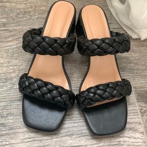 Women Cushionaire Braided Sandal, Black, Size 7